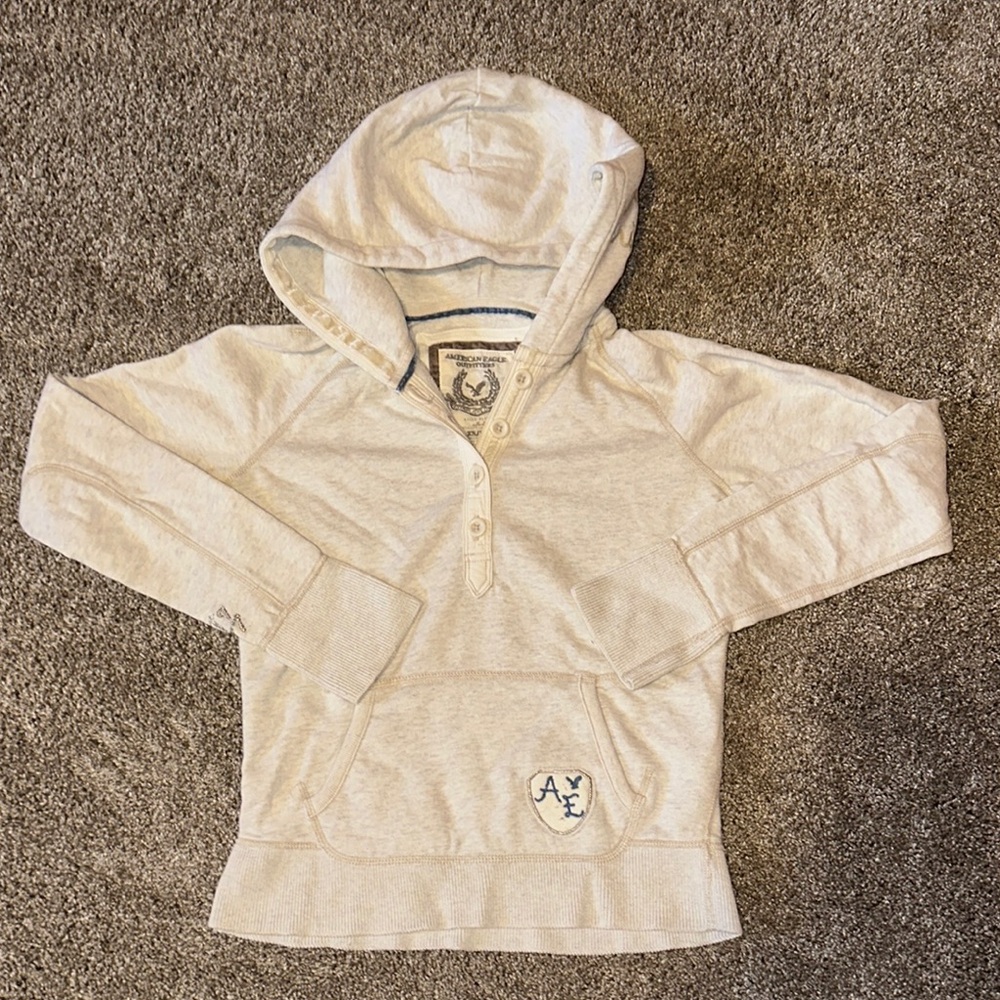 Vintage American Eagle Outfitters‎ Cream Hoodie